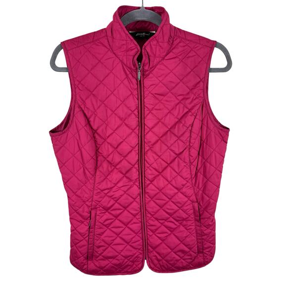Eddie Bauer Pink Full Zip Quilted Thermore Thermal Insulation Vest Size S - Picture 1 of 10